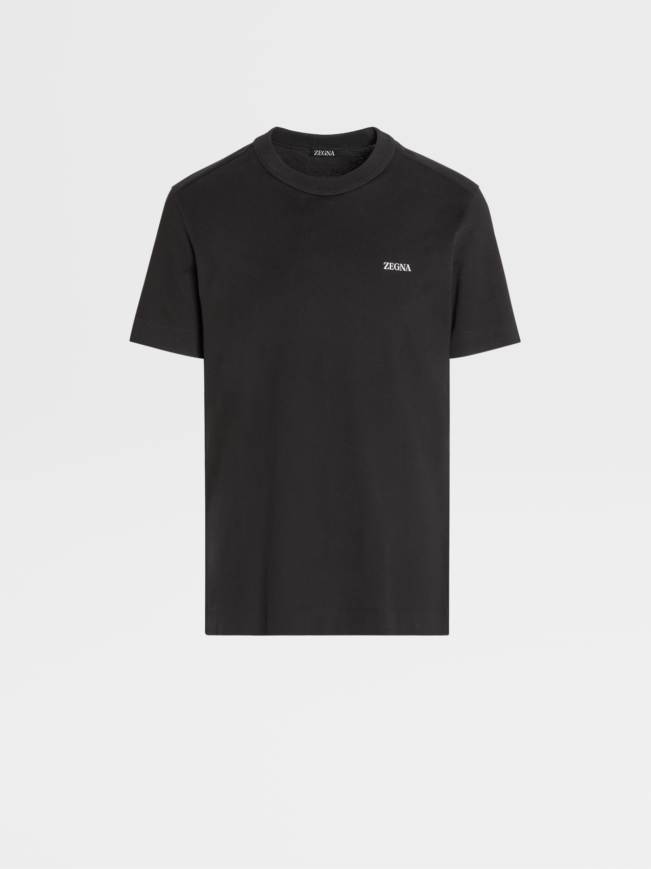 T-shirt a Maniche Corte in Puro Cotone Nera